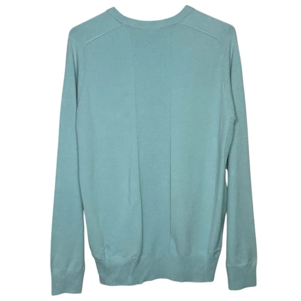 AG Adriano Goldschmied Sweater Mens Medium Blue Green V-Neck Golf Preppy Vented